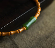 Load image into Gallery viewer, Natural Peridot Bamboo Bracelet
